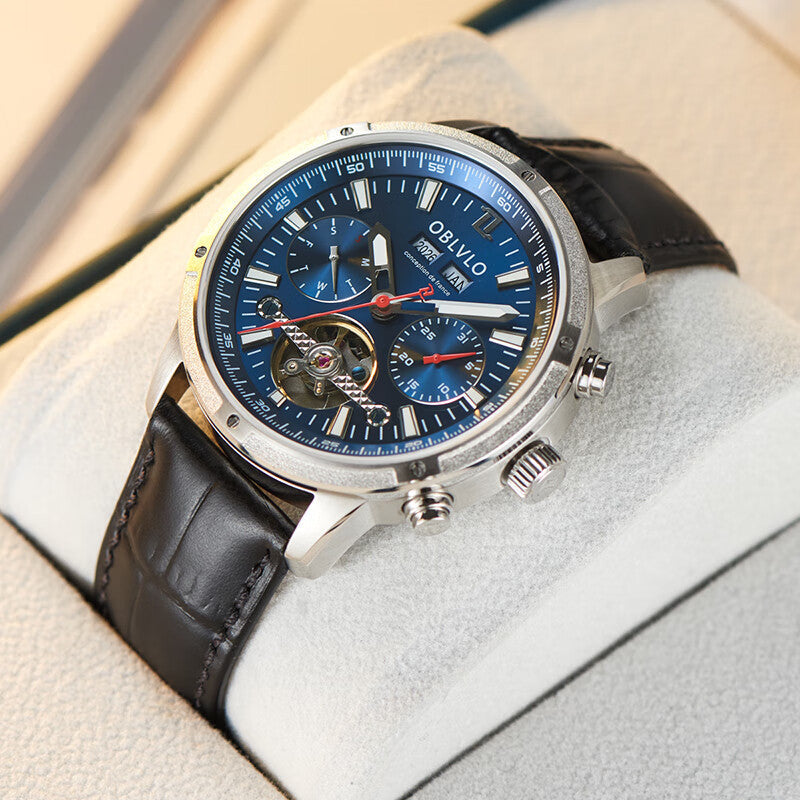 Men's Hollow-Dial Watch | Steel & Leather Styles