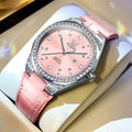 Women's 35mm Crystal-Accent Quartz Watch | Leather Strap & Date