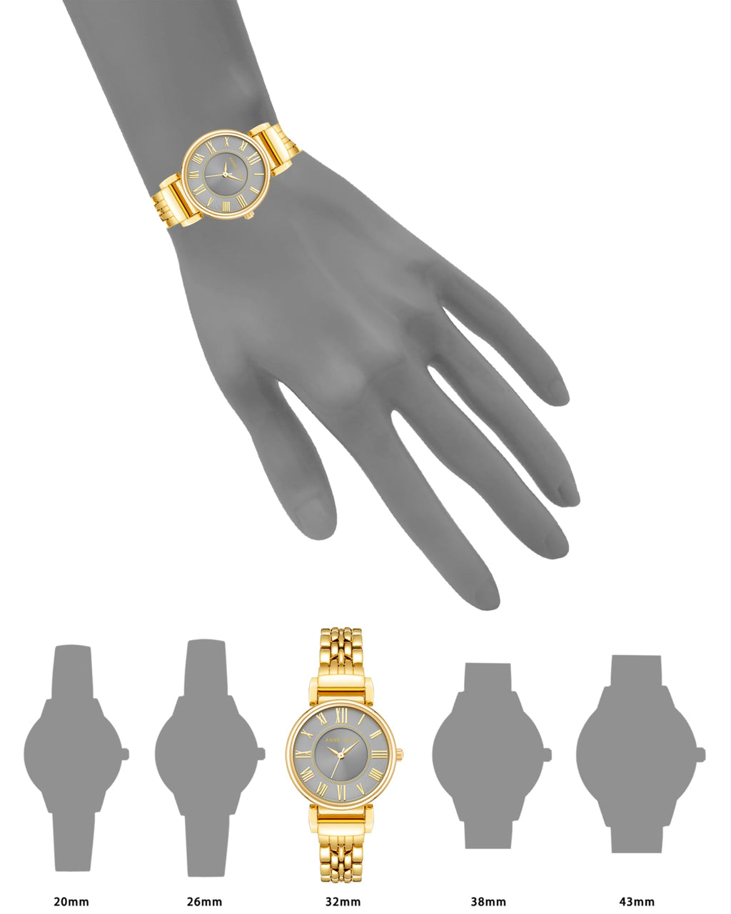 Anne Klein Women's Bracelet Watch – Gold-Tone Link Band, Roman Numeral Dial