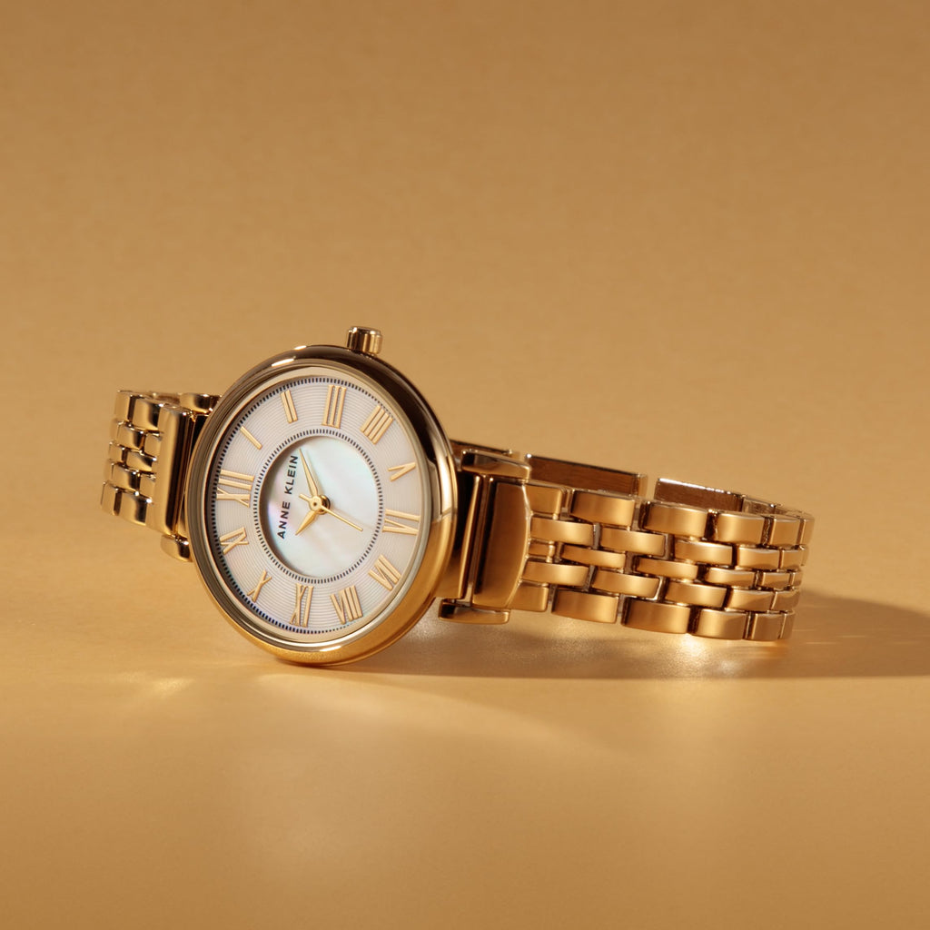 Anne Klein Women's Bracelet Watch – Gold-Tone Link Band, Roman Numeral Dial