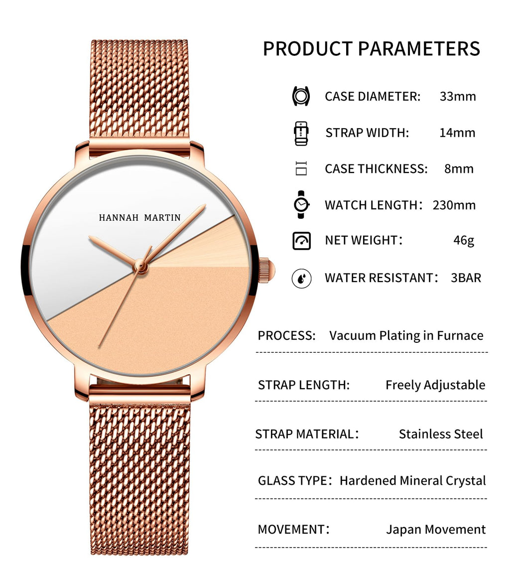 Hannah Martin Women's 36mm Minimalist Watch