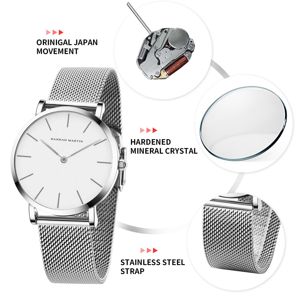 Hannah Martin Women's 36mm Minimalist Watch
