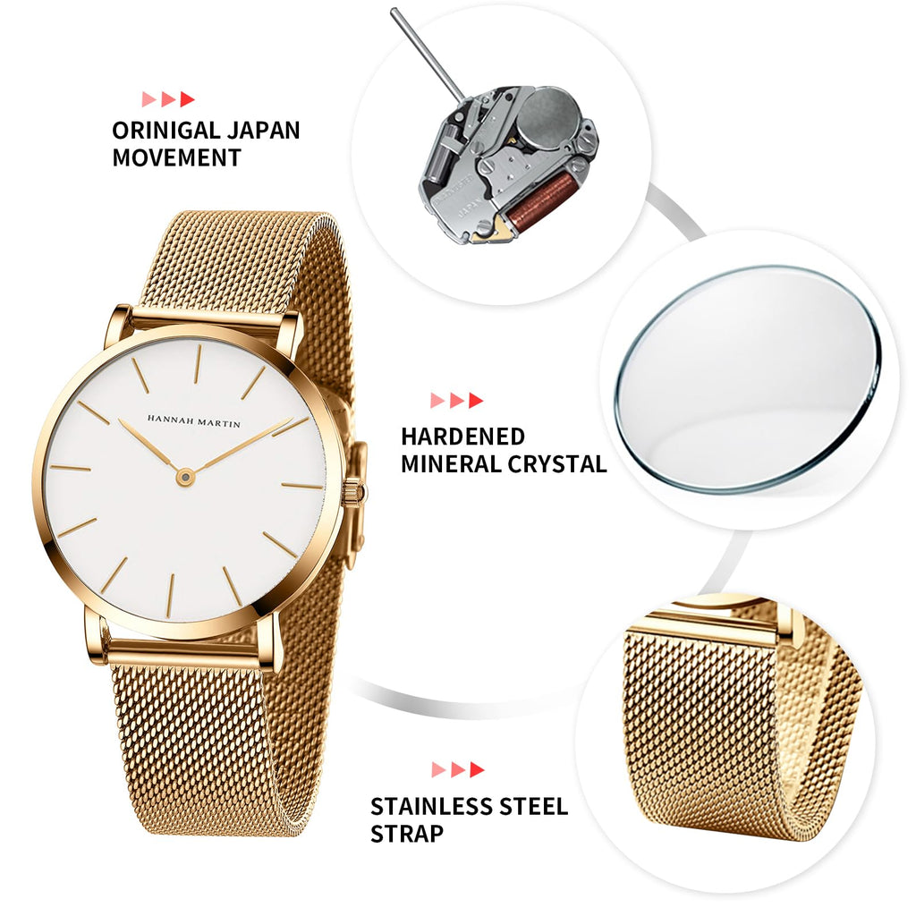 Hannah Martin Women's 36mm Minimalist Watch