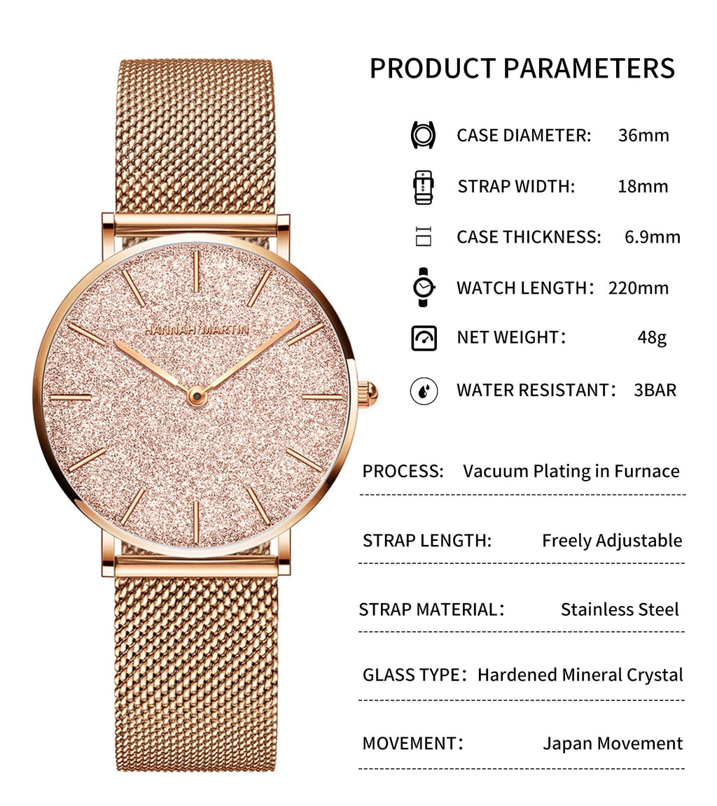 Hannah Martin Women's 36mm Minimalist Watch