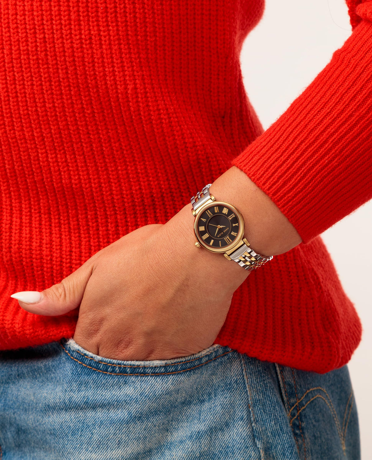 Anne Klein Women's Bracelet Watch – Gold-Tone Link Band, Roman Numeral Dial