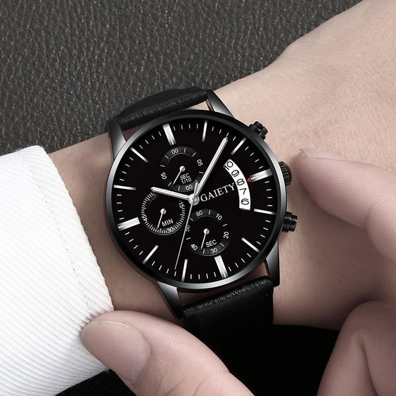STEVVEX Men's 41mm Quartz Leather-Strap Watch | ST1WT3218BSAS