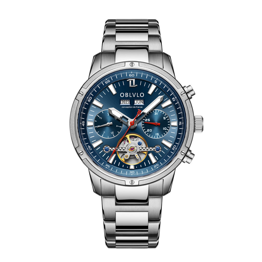Men's Hollow-Dial Watch | Steel & Leather Styles