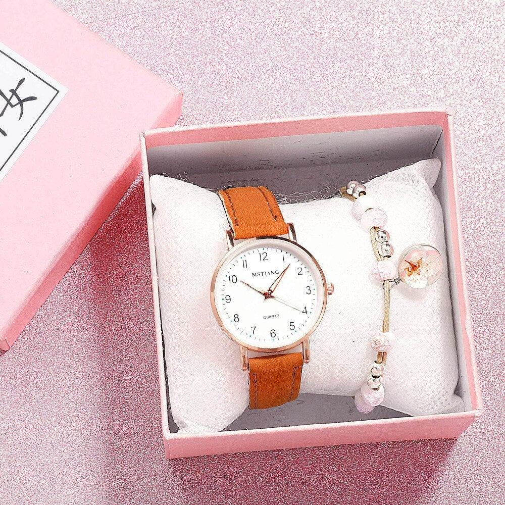 STEVVEX Women's 30mm Quartz Leather-Strap Watch | STGD278NTE