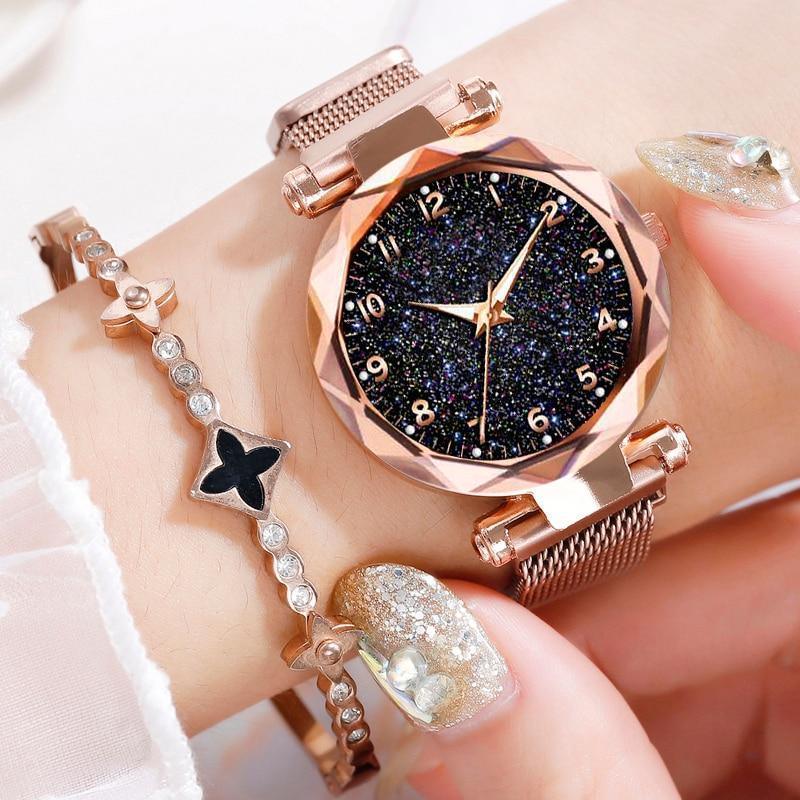 STEVVEX Women's 33mm Starry Sky Quartz Watch | Magnetic Clasp
