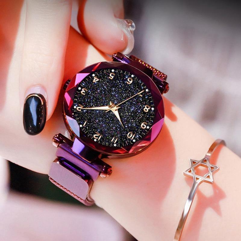 STEVVEX Women's 33mm Starry Sky Quartz Watch | Magnetic Clasp