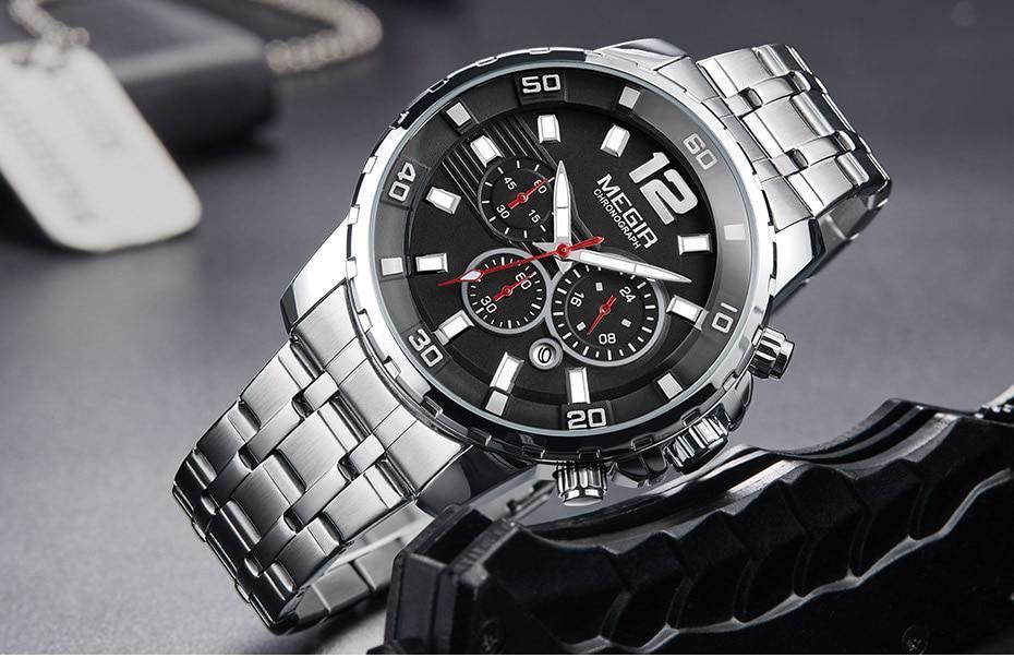 STEVVEX Men's 46mm Quartz Chronograph Watch | ST858DEDNUY4