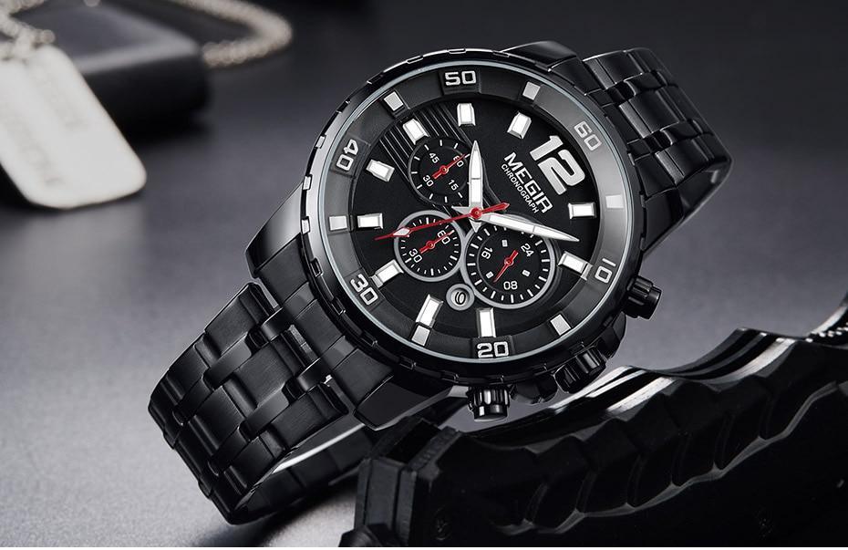 STEVVEX Men's 46mm Quartz Chronograph Watch | ST858DEDNUY4