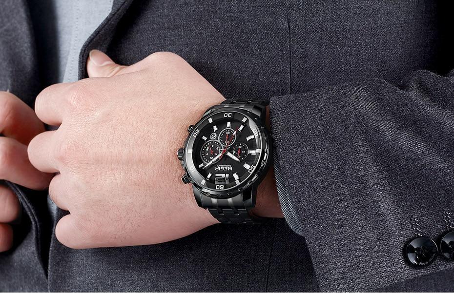 STEVVEX Men's 46mm Quartz Chronograph Watch | ST858DEDNUY4