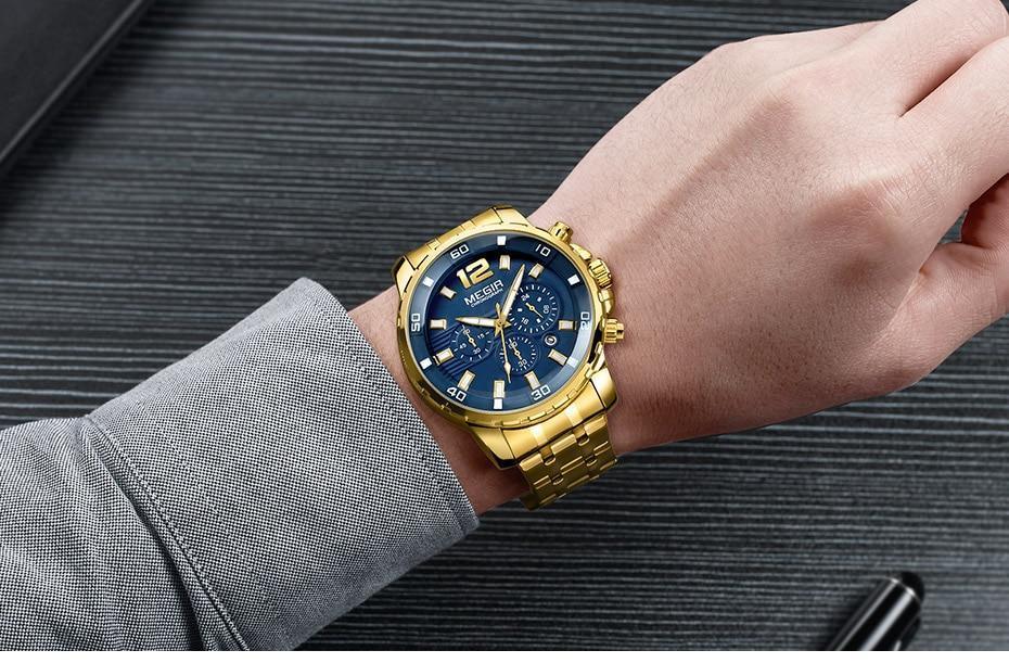 STEVVEX Men's 46mm Quartz Chronograph Watch | ST858DEDNUY4