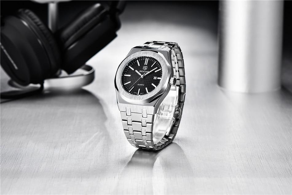 STEVVEX Men's 42mm Quartz Bracelet Watch | ST522KNR25
