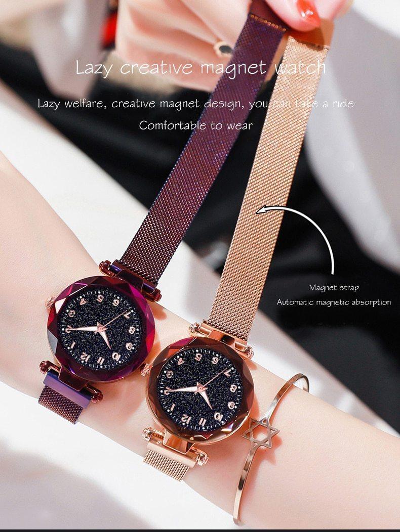 STEVVEX Women's 33mm Starry Sky Quartz Watch | Magnetic Clasp