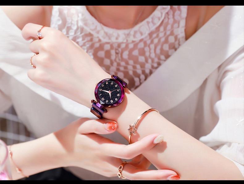 STEVVEX Women's 33mm Starry Sky Quartz Watch | Magnetic Clasp